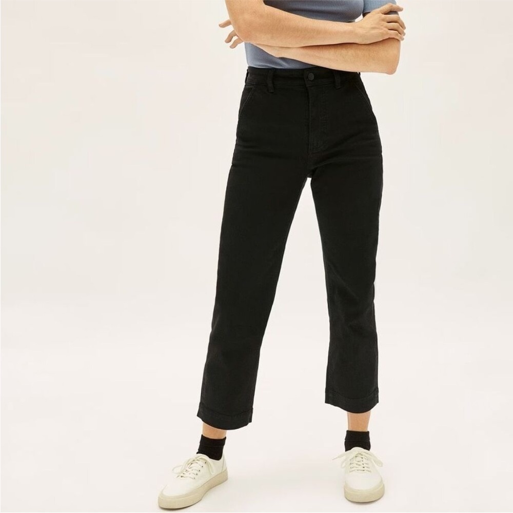 New! Everlane The Straight-Leg Crop Pant in Black